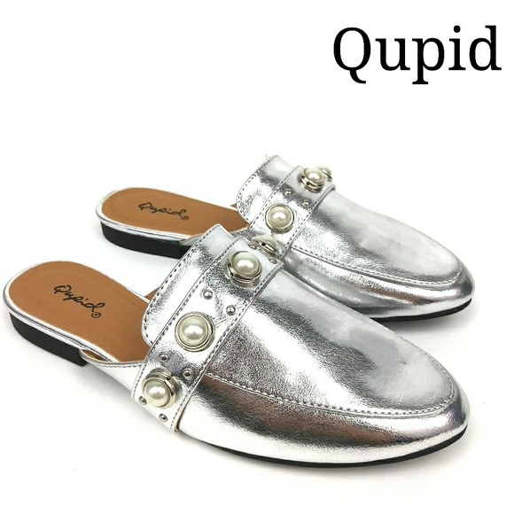 Qupid Shoes - Qupid Silver Mules